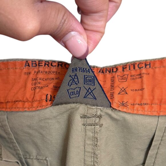 Abercrombie & Fitch Mens Paratrooper Cargo Shorts Tan XL Gorpcore Streetwear - Picture 6 of 7